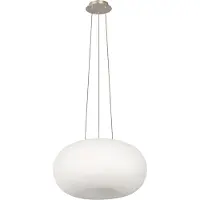 Eglo 86815 Optica Lampe à suspendre à 2 flammes Ø 44,5cm blanc nickel mat
