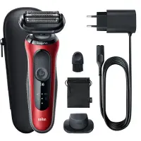 Braun Series 6 61-R1200s Rasoir à grille Tondeuse Noir, Rouge