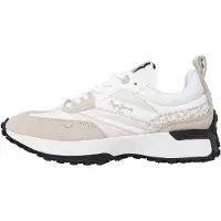 Pepe Jeans Baskets basses 'Lucky Print' beige / beige foncé / blanc