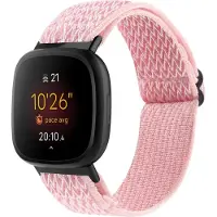 Cover-Discount Fitbit Versa 4 / Sense 2 - Bracelet de remplacement en nylon rose (Nylon), Sangles de montre, Rose