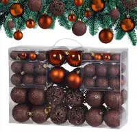 Casaria Lot de 100 boules de Noël marron