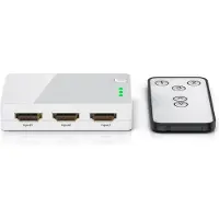 CSL Commutateur HDMI Distributeur 3 en 1 Out, Commutation automatique 3 ports TrueHD, DTS-HD, LPCM 7.1, 5.1, DSD, Dolby-AC3 - avec amplificateur