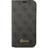 GUESS GUBKP14SHG4SHK iPhone 14 6,1" czarny/black book 4G Vintage Gold Logo (Apple iPhone 13, Apple iPhone 14, Apple iPhone 15), Coque pour téléphone portable, Or, Noir