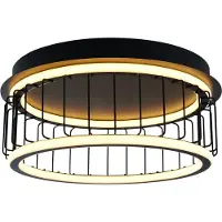 Searchlight Plafonnier contemporain, forme circulaire, aluminium blanc, abat-jour en silicone noir, éclairage LED, 40W, 3000K