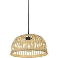 Searchlight Lampe suspendue Ø 40cm Bali noir avec du marron