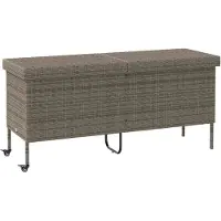 vidaXL Coffre de jardin à roulettes Gris 160x55x75 cm Poly rotin