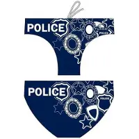 Turbo Police Swimming Brief Blanc,Bleu 3XL Homme