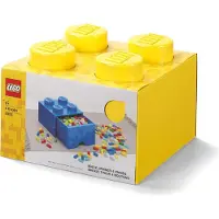 LEGO Brique de rangement 4 tenons à tiroir - jaune