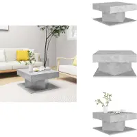vidaXL Table basse gris béton 57x57x30 cm Bois composite - Tables basses