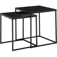 FineBuy Table de salon set de 2 tables métalliques d'appoint carrées Noir Table d'appoint industrielle Table basse Table carrée Set de table 2 pièces
