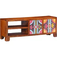 vidaXL Armoire TV Multicolore 110x30x40 cm Bois massif Acacia