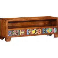 vidaXL Armoire TV Multicolore 110x30x40 cm Bois massif Acacia