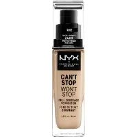 Nyx Can't Stop Won't Stop Full Coverage Foundation fond de teint haute couvrance teinte 6.5 Nude 30 ml
