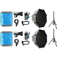 Nanlite Kit double spot LED bicolore FC-120B (avec pied d'éclairage et softbox)