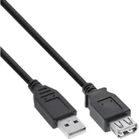InLine Rallonge USB 2.0, prise/prise femelle, type A, noir, 2m