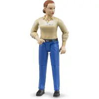 BRUDER Figurine Br Femme Peau claire+pantalon Bleu 60408