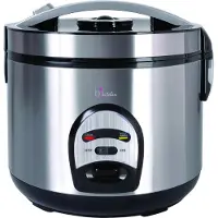Bkitchen Cuiseur à riz BKITCHEN 700 W, 4 L, panier vapeur, fonction de maintien au chaud, en acier inoxydable COOK 200