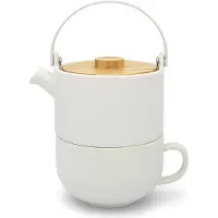 Bredemeijer Tea-for-one Umea With Bamboo Teapot Blanc
