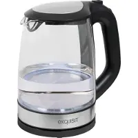 Exquisit WK 3501 swg | Bouilloire 2 litres | Arrêt automatique | Indicateur de niveau d'eau | noir