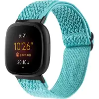 Cover-Discount Fitbit Versa 4 / Sense 2 - Bracelet de remplacement en nylon bleu clair (Nylon), Sangles de montre, Bleu