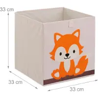 Relaxdays 4052025449902 Boîte de rangement Carré Carton, Toison, Polyester Beige, Orange