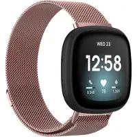 Cover-Discount Fitbit Versa / Sense - Bracelet milanais rose (Acier inoxydable), Sangles de montre, Rose
