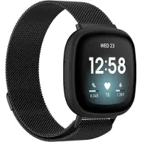 Cover-Discount Fitbit Versa / Sense - Bracelet milanais noir (Acier inoxydable), Sangles de montre, Noir
