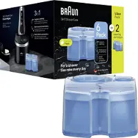 Braun Pack de 8 cartouches de recharge Lotion Combi Auto-nettoyant CCR X6+2 pour rasoirs Transparent
