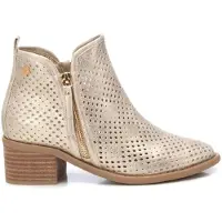 Xti pour femme. 14396101-ORO Bottines en cuir 143961 or (40), Doré, 5 à 8 cm, Fermeture éclair, Casuel