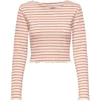 ONLY T-shirt 'ONLANITS' canneberge / blanc cassé