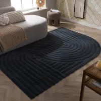 FRAAI Tapis de forme irrégulière | Wavy Anthracite | 120x170cm | Anthracite | Forme libre | Tapis