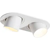 QAZQA Spot encastré arrondi blanc GU10 orientable 2 lumières - Installa