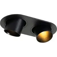 QAZQA Spot encastré rond noir inclinable GU10 35 mm 2 lumières - Installa