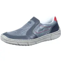 Rieker Herren Slipper Chaussure basse en cuir avec semelle intérieure souple 04052, Taille:44 EU, Couleur:Bleu