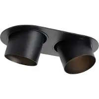 QAZQA Spot encastré rond noir GU10 inclinable 70 mm 2 lumières - Installa