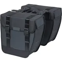 Basil Sacoche double "Tour" volume : 28 l, noir, y compris plaque d'adaptation MIK 2.0