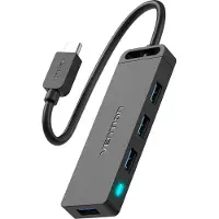 Vention Usb-c 3.0 Hub To 4 Ports With Power Adapter Vention Tgkbd 0.5m Black