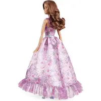 Barbie Poup e Signature Birthday Wishes, poup e de mode de collection en robe rose satin e avec des cheveux bruns ondul s