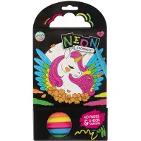 Creative Craft Group Coloriage Licorne Néon Magique 15x15 avec Stylos Fluo