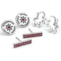 Ginza.se Harry Potter pack 3 boucles d'oreille plaquées argent Gryffondor, (métal argenté)