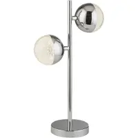 Searchlight MARBLES Lampe de table à 2 flammes - chrome avec CRYSTAL Sund