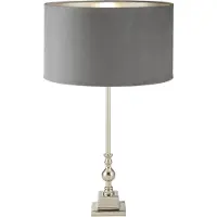 Searchlight Lampe de table chromée Whitby avec capuche grise