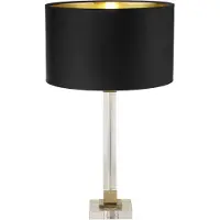Searchlight Lampe de table Scarborough - Cristal et laiton, abat-jour en velours noir