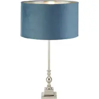 Searchlight Lampe de table chromée Whitby avec capuche bleue