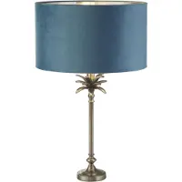 Searchlight Lampe de table Palm or avec nuance bleue