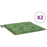 vidaXL Coussins De Chaise De Jardin Lot De 2 Motif De Feuilles