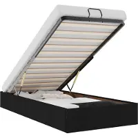 vidaXL Lit ottoman sans matelas noir 100x200 cm tissu