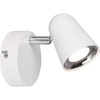 TRIO Applique murale LED TOULOUSE blanche chromée 3 W, blanc chaud, 400 lm, métal, dim. : 15 x 9 x 12 cm, IP20, RL