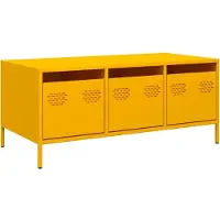 vidaXL Table basse jaune moutarde 101,5x50x43,5 cm Acier laminé à froid