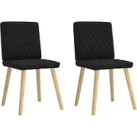 vidaXL Chaise de salle à manger 2 pcs. tissu noir